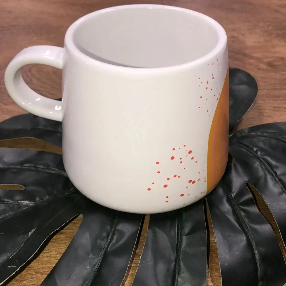 Adorable rainbow 70’s boho style coffee/tea mug